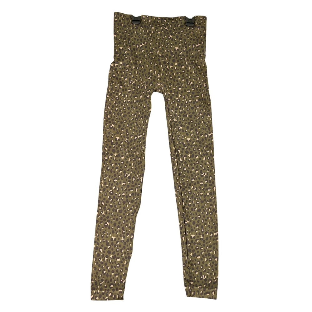 Spanx Leopard Print Leggings Womens S High Waisted Seamless Tummy Control Yoga